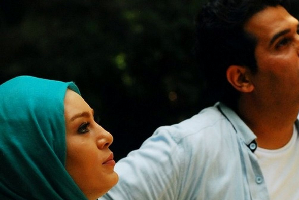 سحر قریشی و حمید عسگری» در پشت صحنه «شانس، عشق، تصادف»؛ سال ۹۳ 