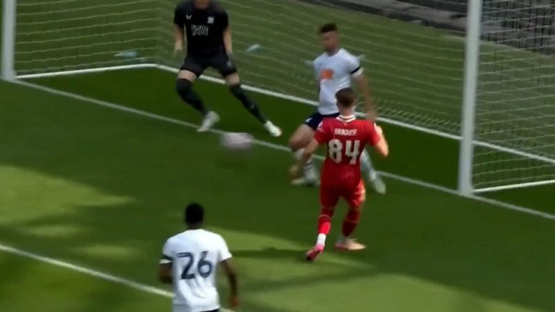 گل اول لیورپول به پرستون (کانر بردلی)