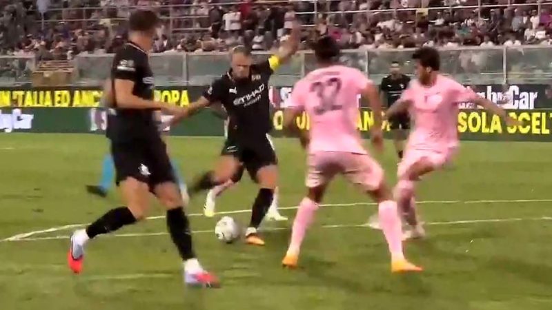 گل اول منچسترسیتی به پالرمو (ارلینگ هالند)