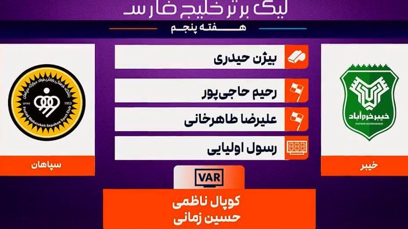 کارشناسی داوری خیبر خرم‌آباد مقابل سپاهان 