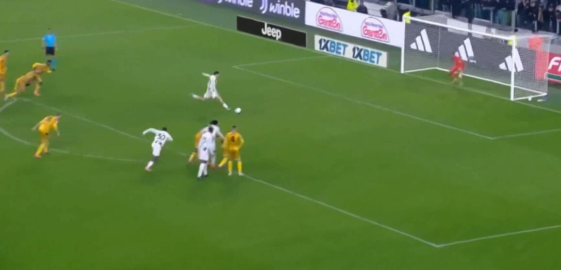 گل سوم یوونتوس به اودینزه از نقطه پنالتی توسط ییلدیز