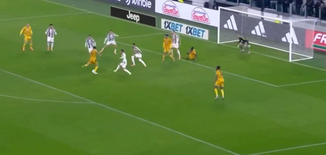 گل اول اودینزه به یوونتوس توسط نیکولو زانیولو