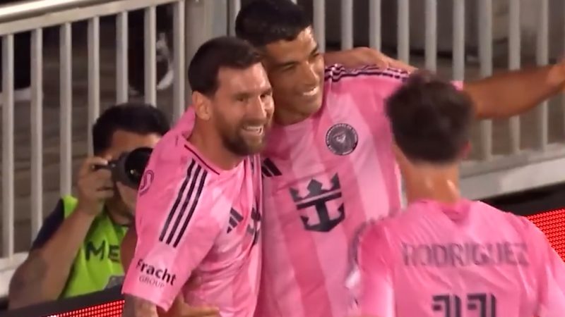 گل اول اینتر میامی به نشویل با ضربه سر شیرجه‌ای لیونل مسی