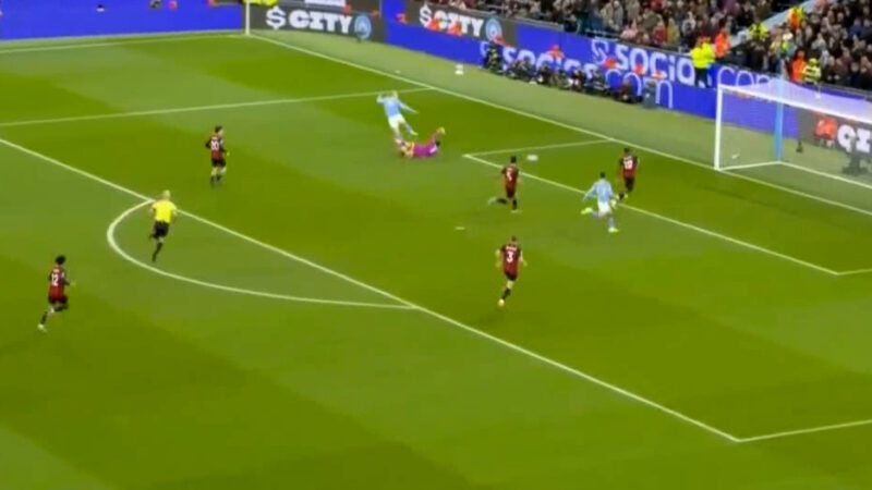 گل دوم منچسترسیتی به بورنموث (دبل ارلینگ هالند)