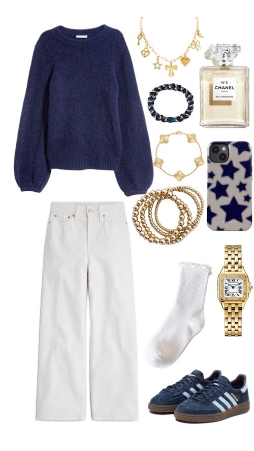 بافت و دورس سرمه‌ای در استایل پاییزی