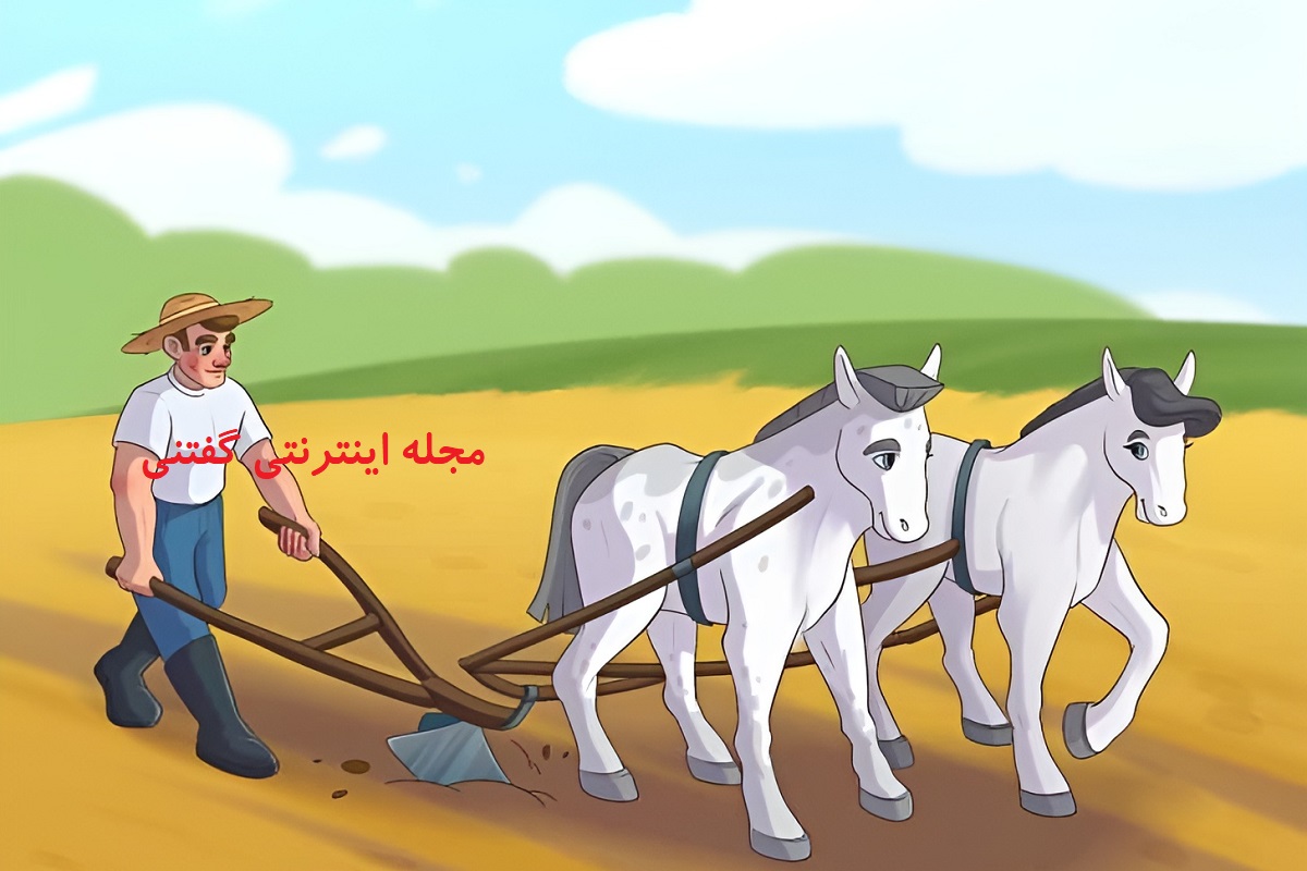 اشتباه تصویری شخم زدن مزرعه توسط اسب ها