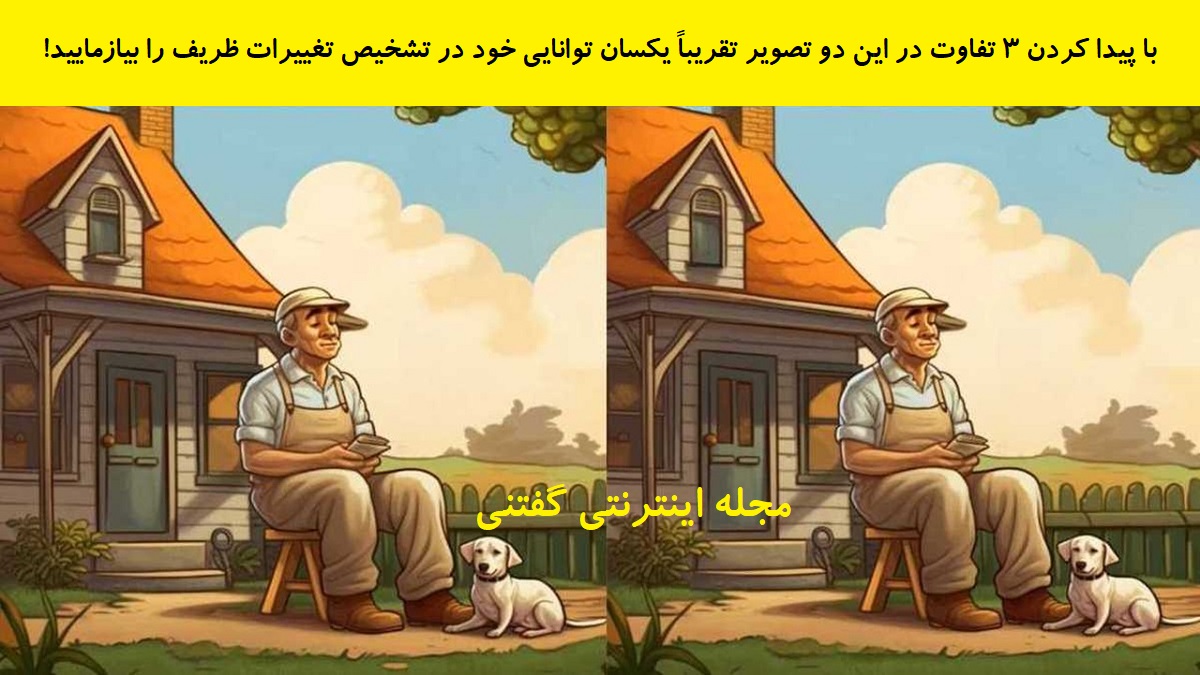 تفاوت تصویری پیرمرد و توله سگش