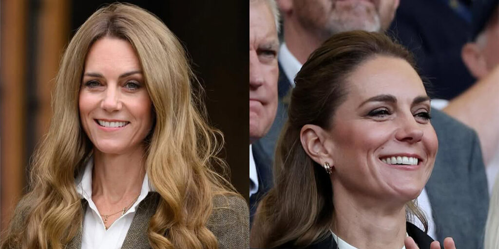 رنگ موی روشن کیت میدلتون