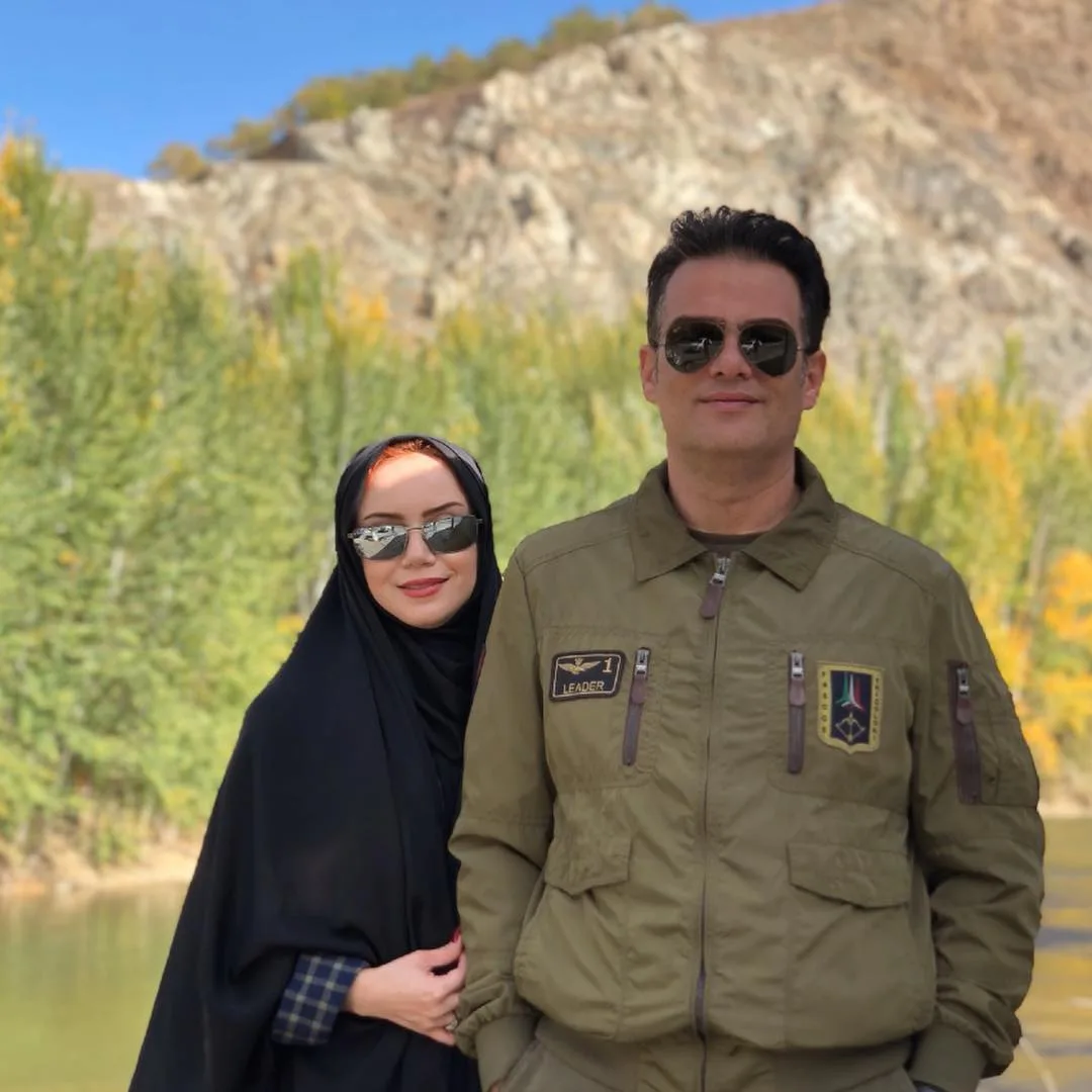 لطیفه گودرزی و همسرش