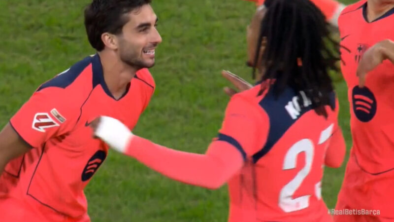 گل اول بارسلونا به رئال بتیس (فران تورس)