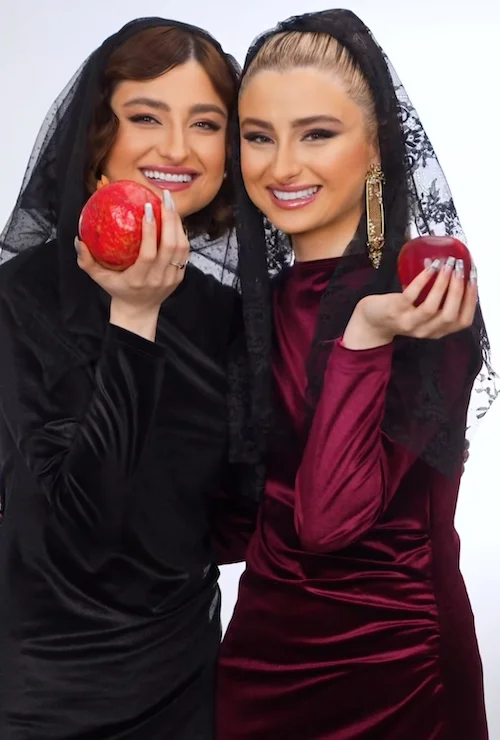 سارا و نیکا با استایل‌های یلدایی