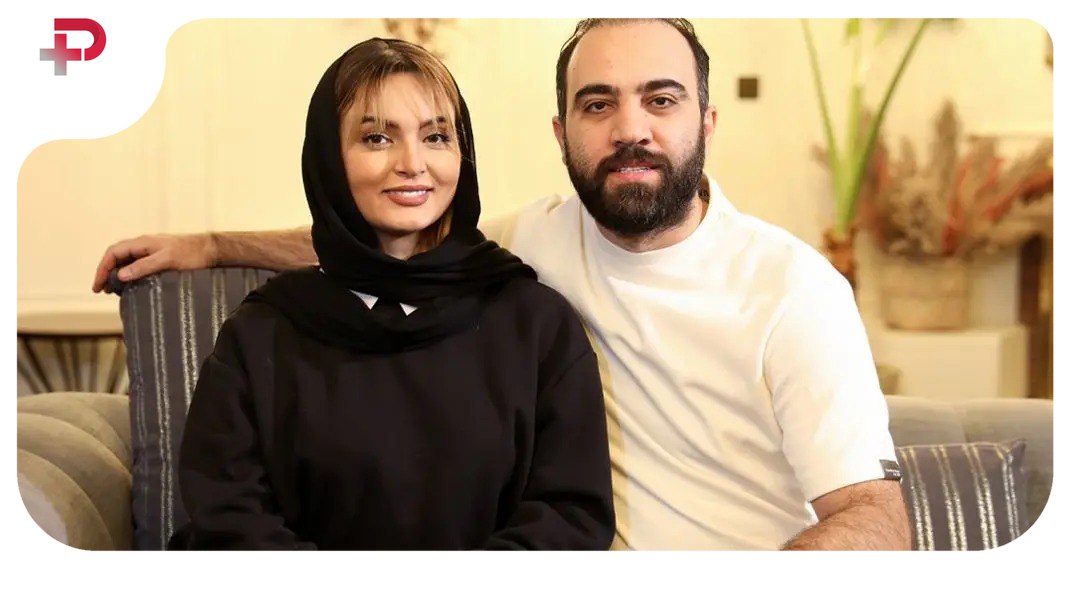 استایل عجیب نیلوفر پارسا کنار شوهرش؛ ترکیب دامن و کفش پشمی با این شلوار؟