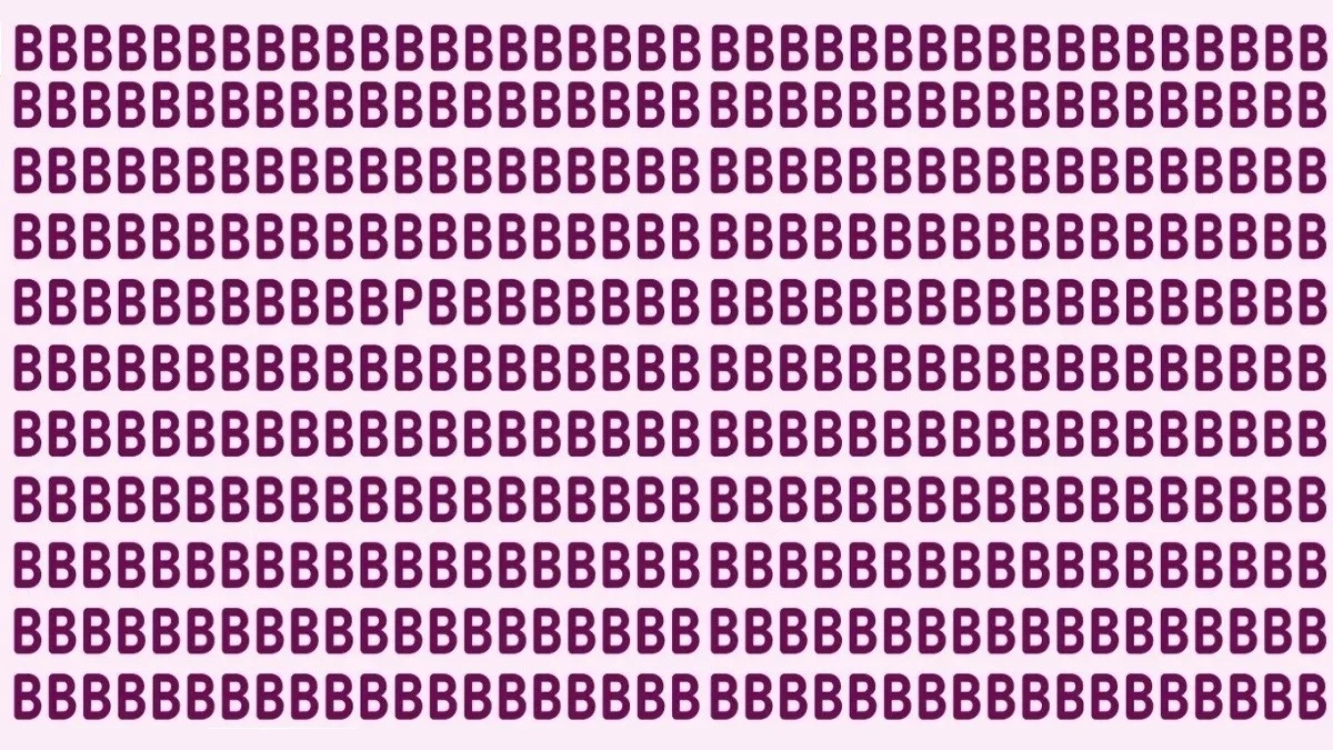 تست بینایی یافتن حرف P بین حروف B