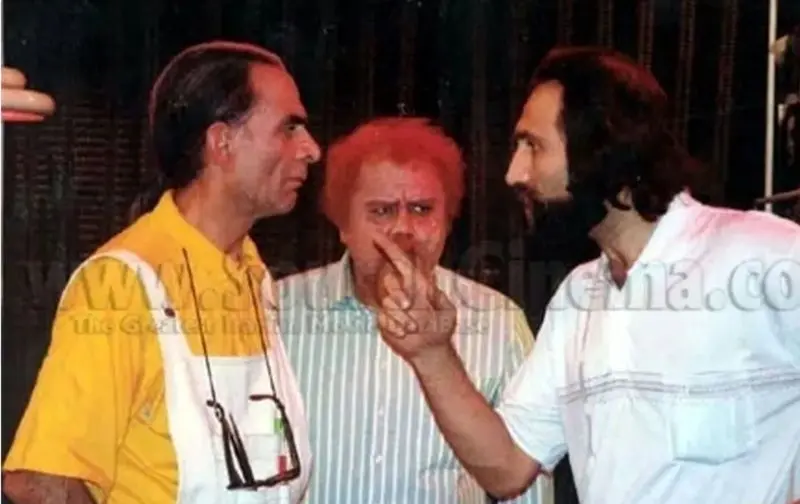 «سیروس گرجستانی» در کنار «داوود میرباقری و اکبر عبدی» در پشتصحنه «آدم برفی»