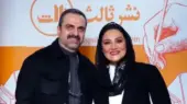 زوج خوش‌پوش سینما با استایلی جذاب؛ شبنم مقدمی و همسرش در جشن امضا