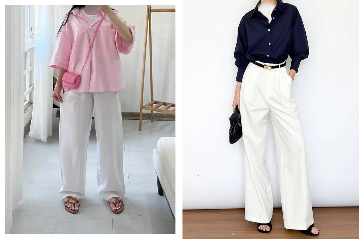 شلوار-واید-سفید؛-انتخاب-مینیمال-برای-استایل-روزمره