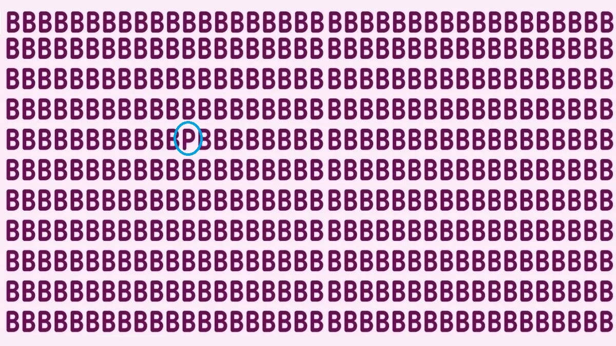 پاسخ تست بینایی یافتن حرف P بین حروف B