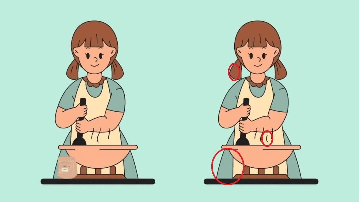 پاسخ تفاوت تصویری زن در حال آماده کردن دسر