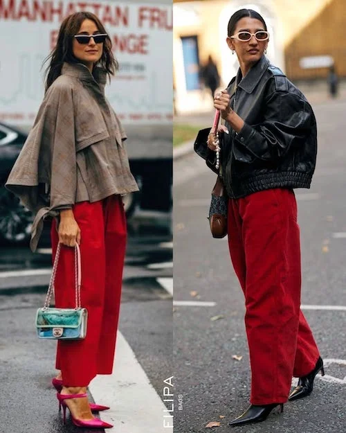 استایل زمستانی با شلوار قرمز