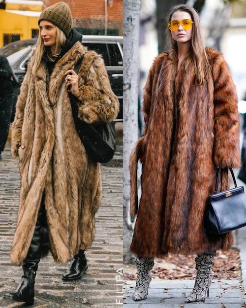 استایل با کت خزدار بلند