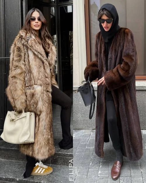 استایل با کت خزدار بلند