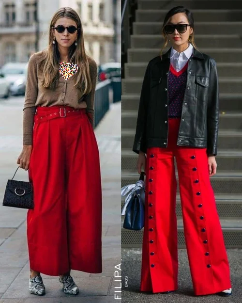 استایل زمستانی با شلوار قرمز