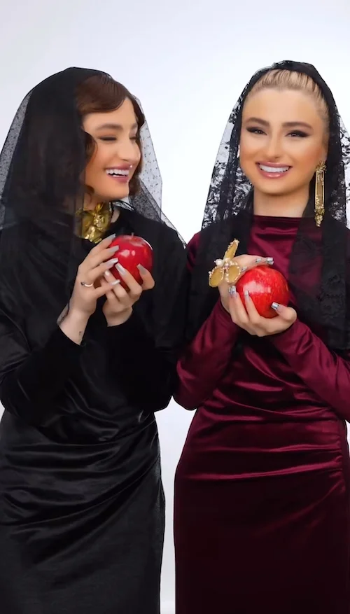سارا و نیکا با استایل‌های یلدایی