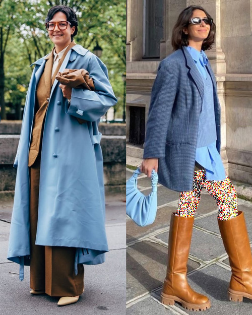 ترکیب رنگ آبی و شتری