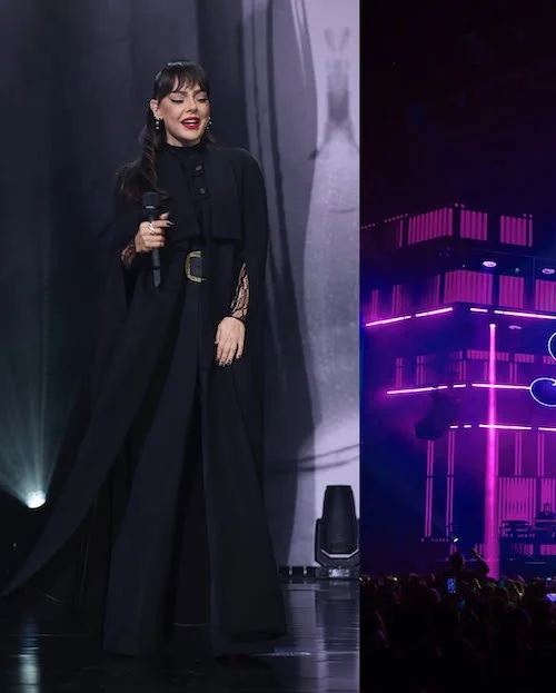 استایل‌های مشکی ابرو در کنسرت اخیرش