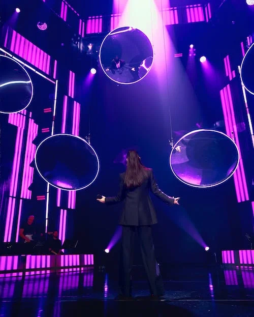 استایل‌های مشکی ابرو در کنسرت اخیرش