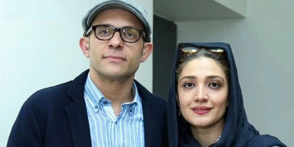 مینا ساداتی و همسرش در کتابخانه