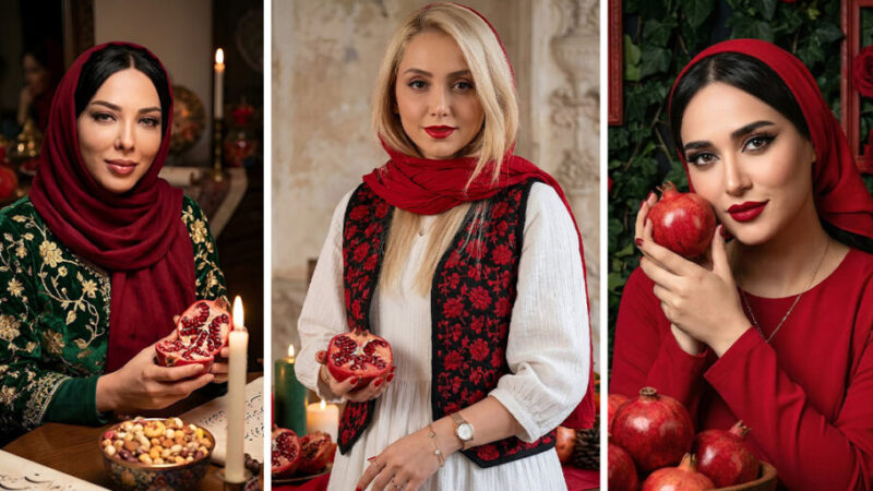 استایل‌های یلدایی بازیگران ایرانی؛ گرما و جذابیت در لباس‌های قرمز و سبز فانتزی