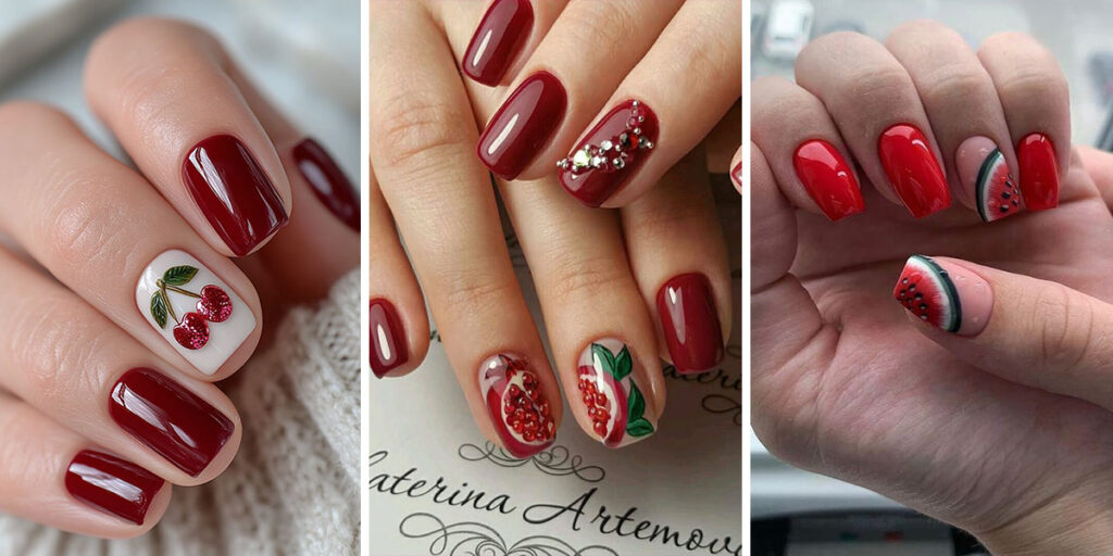 ۲۳ طرح ناخن یلدایی که همه را مبهوت زیبایی شما می‌کند!