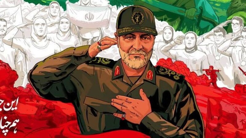 دیوارنگاره جدید میدان ولیعصر با پیام «ایرانمرد» به یاد شهید حاج قاسم رونمایی شد!