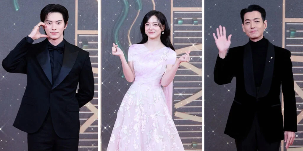 ستاره‌های کره‌ای در فرش قرمز MBC با لباس‌های خیره‌کننده؛ شب درخشان جوایز تلویزیونی!