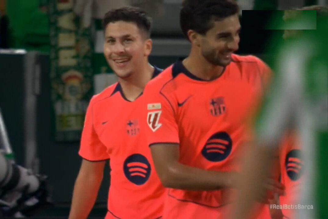 گل سوم بارسلونا به رئال بتیس (رونی بردغجی) - تصویر شاخص