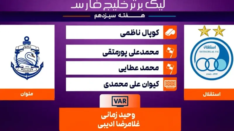 کارشناسی داوری استقلال مقابل ملوان 