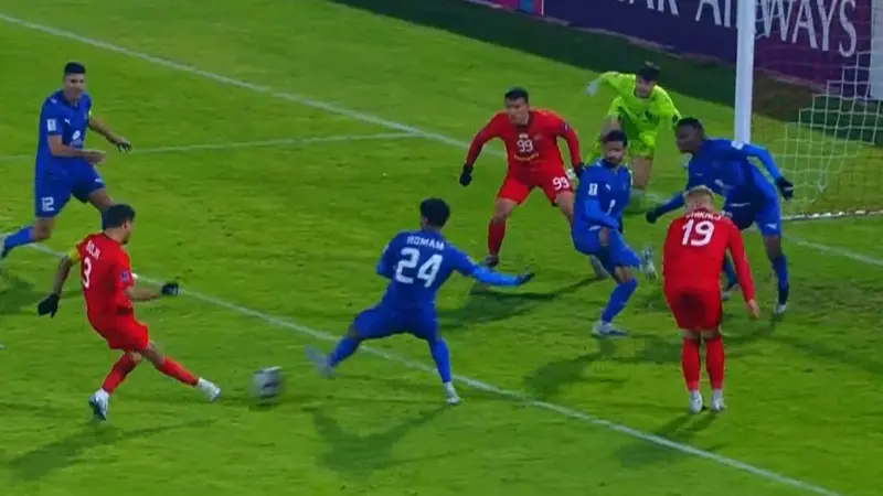 گل اول تراکتور به الدحیل شجاع خلیل‌زاده