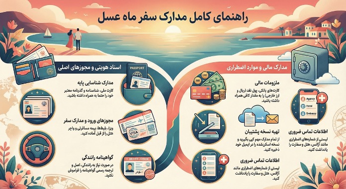 چک لیست کامل وسایل ضروری سفر ماه عسل که هیچ‌کس به شما نمی‌گوید!