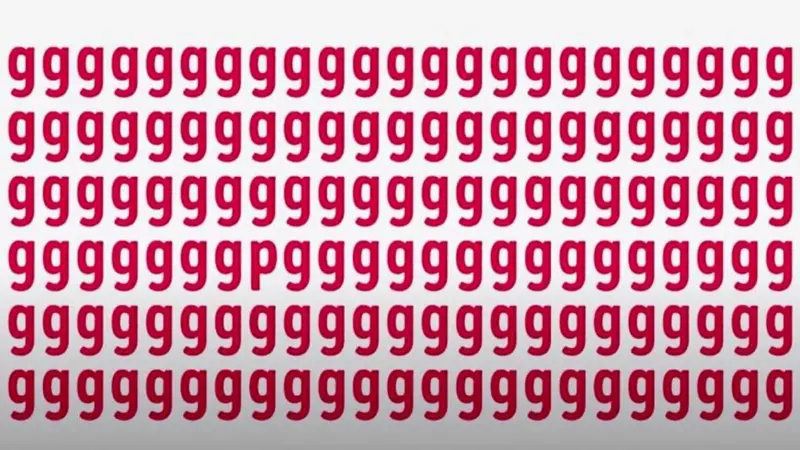 تست تیزبینی را حل کنید/ کلمه متفاوت بین حرف g را در 7 ثانبه پیدا کنید