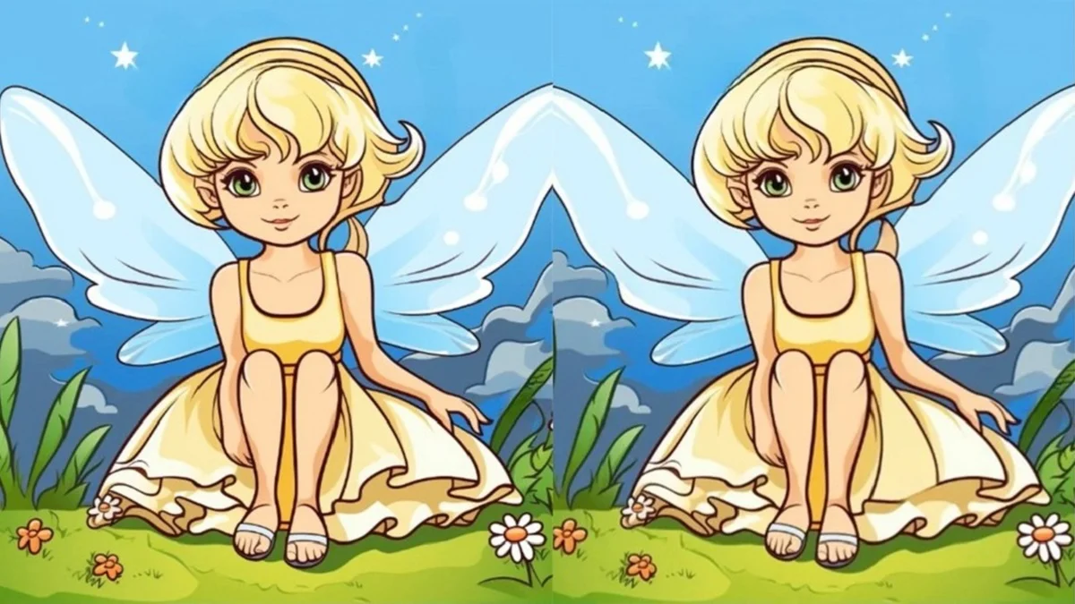 تفاوت تصویری پری نشسته بر روی زمین