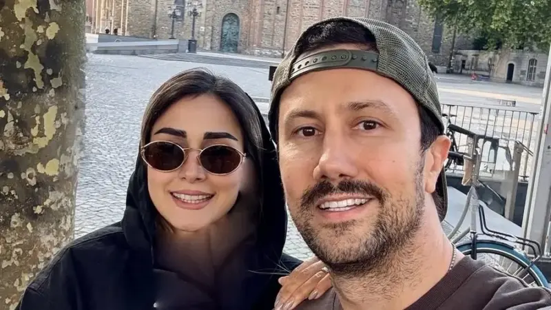 عاشقانه شاهرخ استخری و همسرش سپیده بزمی‌پور در بلژیک؛ زوج محبوب دل‌ها رو بردند!