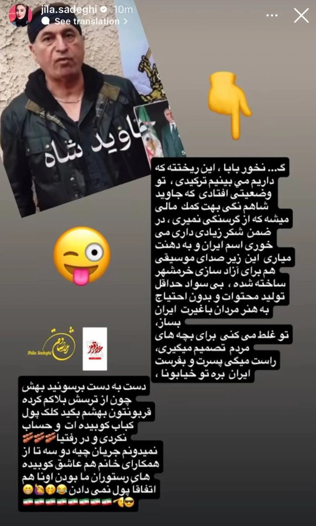 استوری تند ژیلا صادقی علیه حمید فرخ‌نژاد جنجالی شد