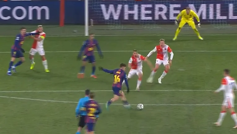 گل دوم بارسلونا به اسلاویاپراگ (دبل فرمین لوپز)