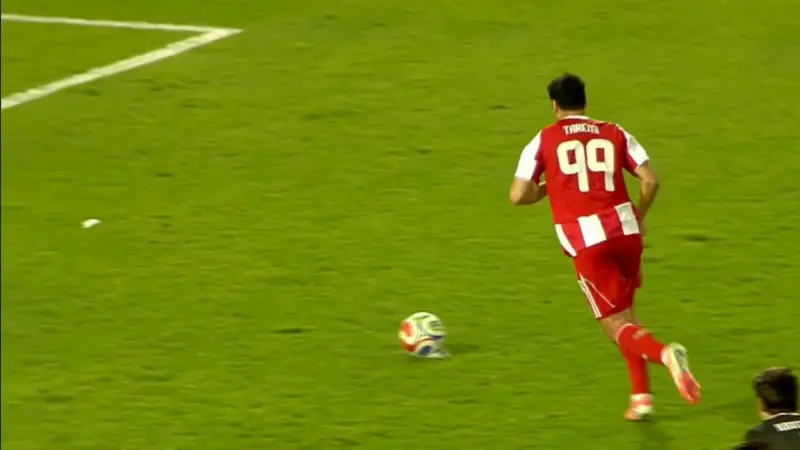 گل اول المپیاکوس به سرته (پنالتی طارمی)