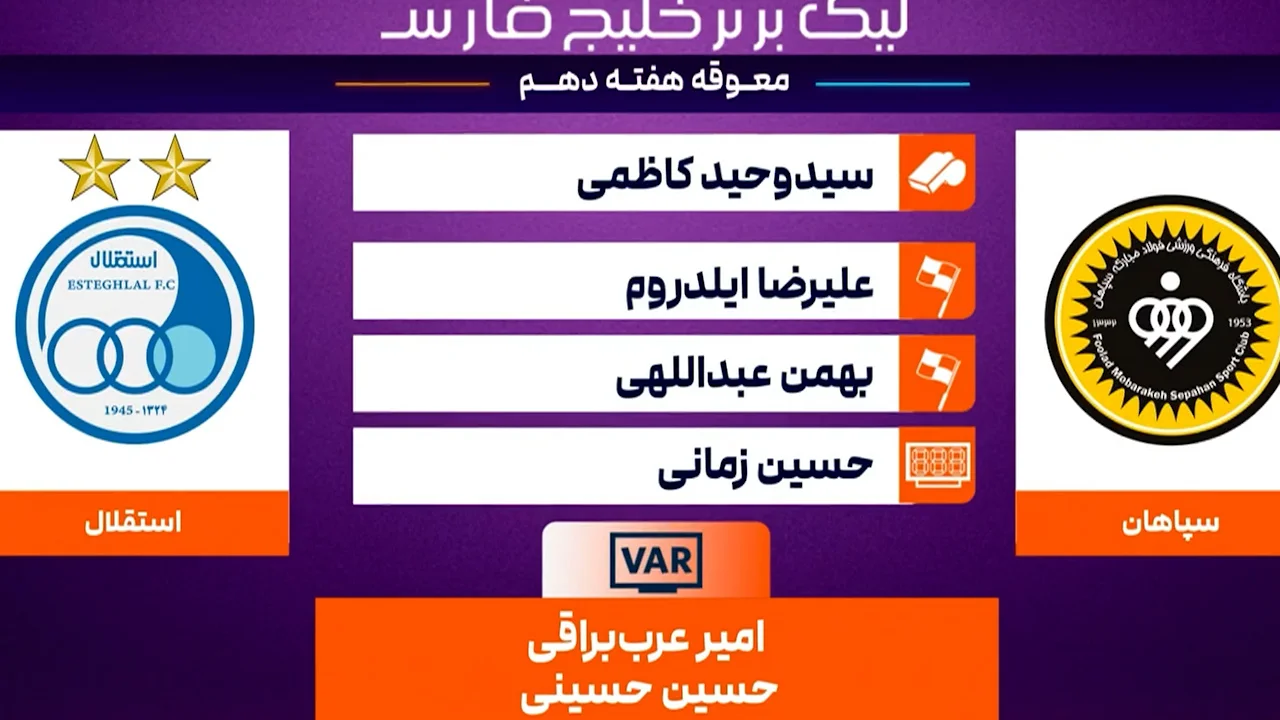 کارشناسی داوری سپاهان مقابل استقلال - تصویر شاخص