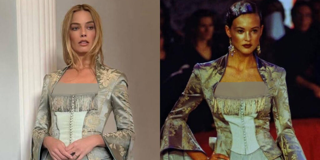 مارگو رابی با لباسی ۲۹ ساله همه را شگفت‌زده کرد؛ نگاهی به استایل نوستالژیک ویکتوریایی خانم بازیگر - اخبار