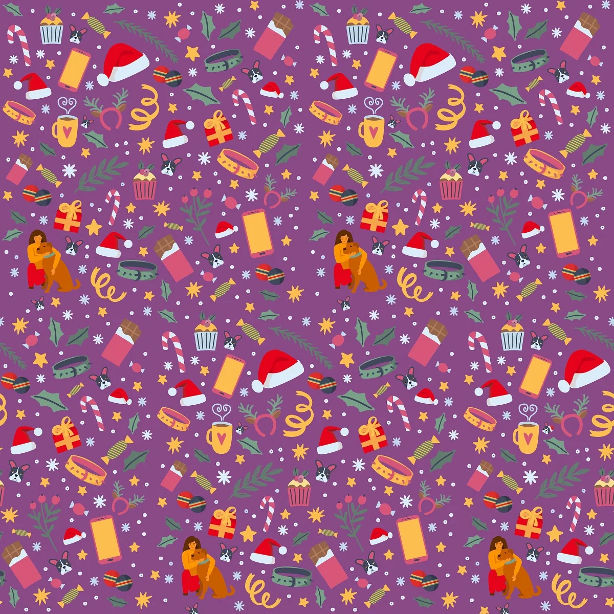 تست بینایی توله سگ دارای کلاه کریسمس