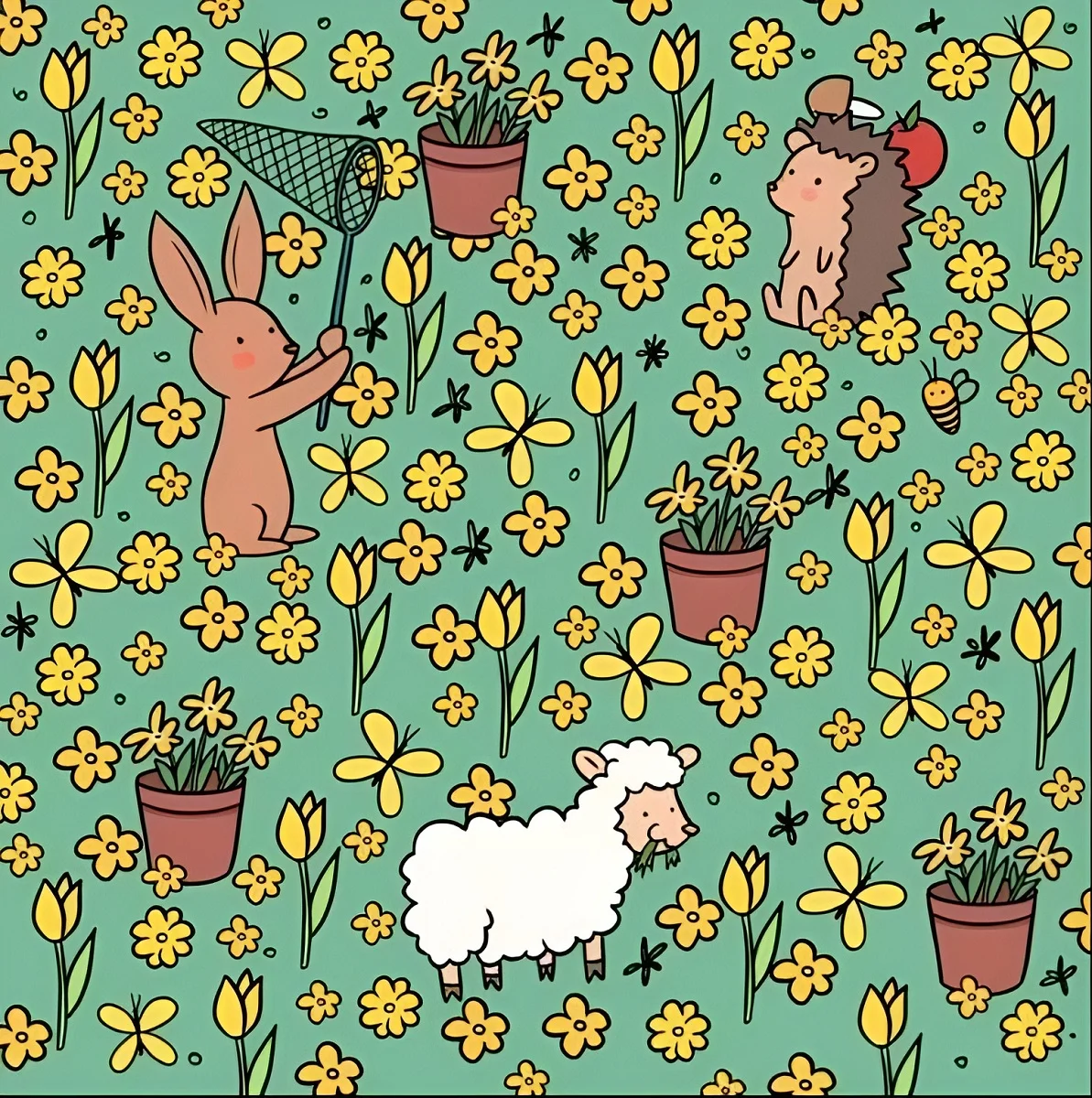 تست بینایی یافتن زنبور میان گل های زرد