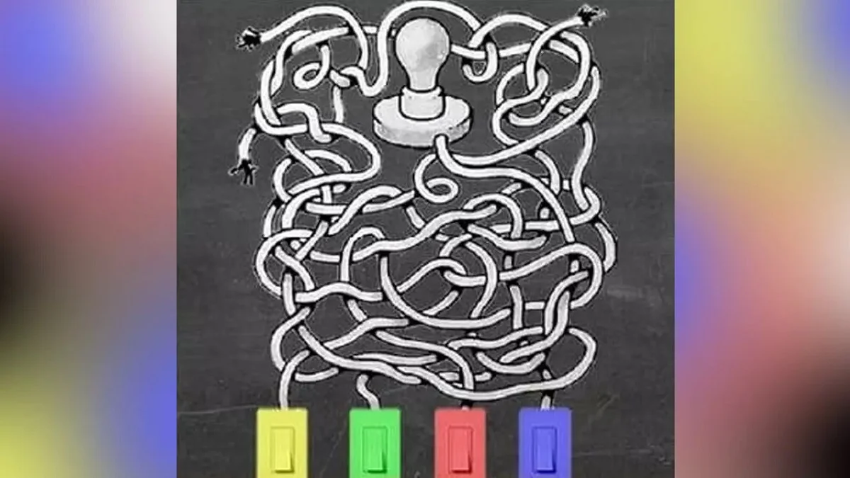 تست هوش روشن کردن لامپ توسط کلید رنگی